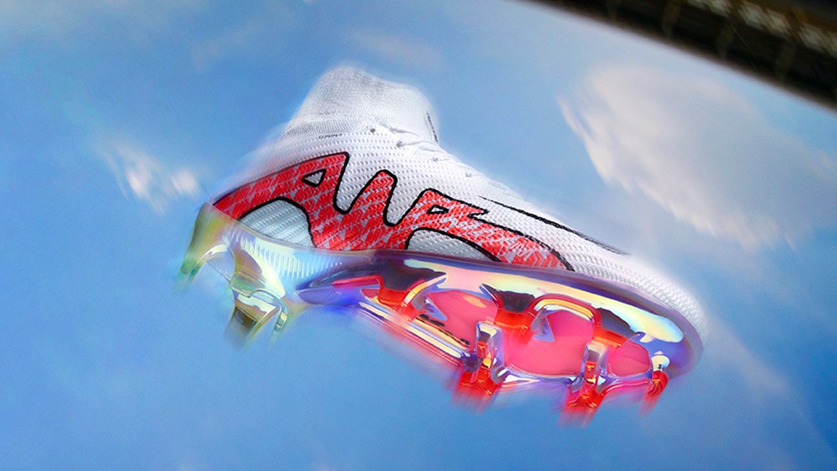 Nike Mercurial boot rendering against sky background