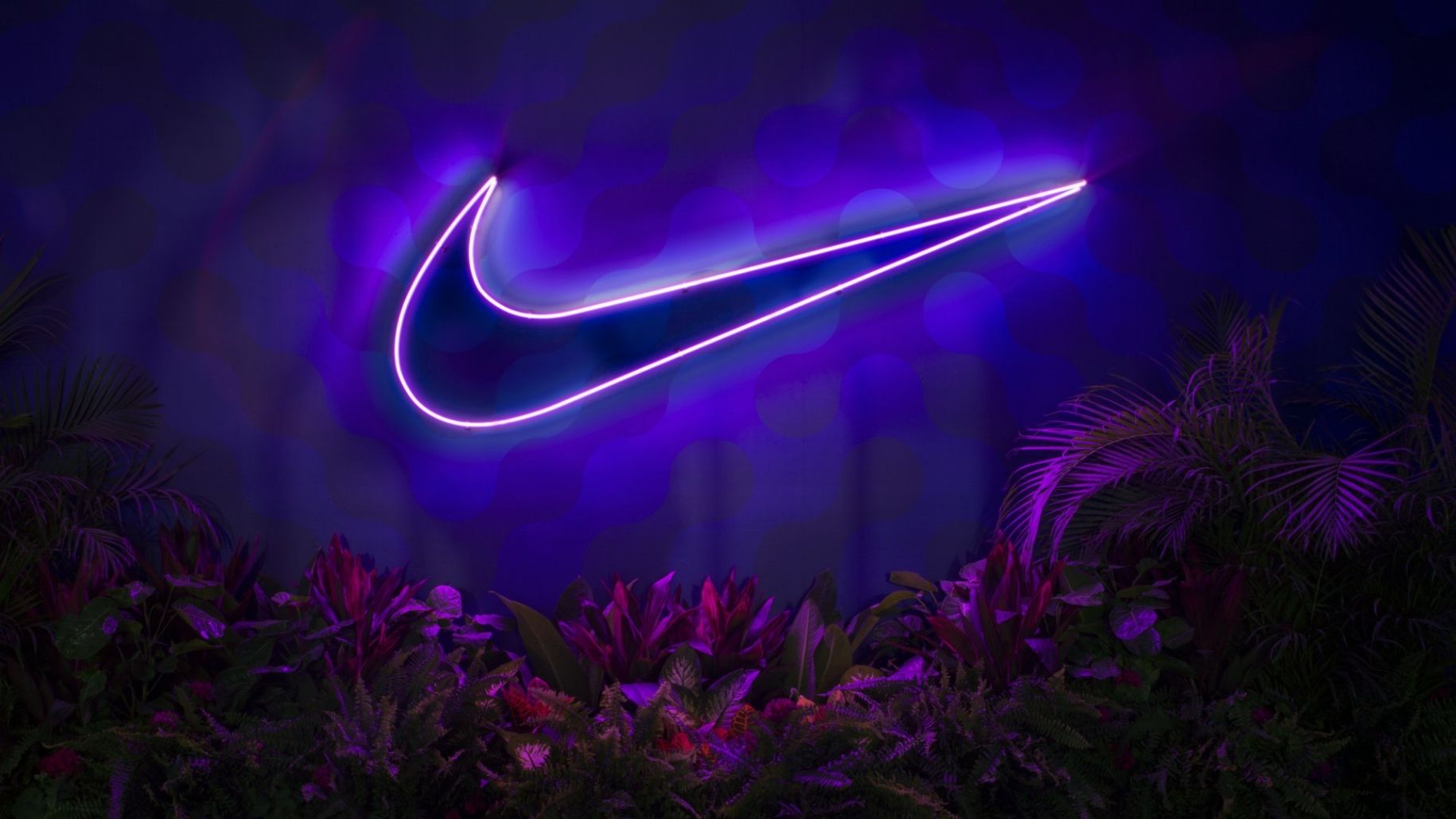 Purple Neon Nike swoosh
