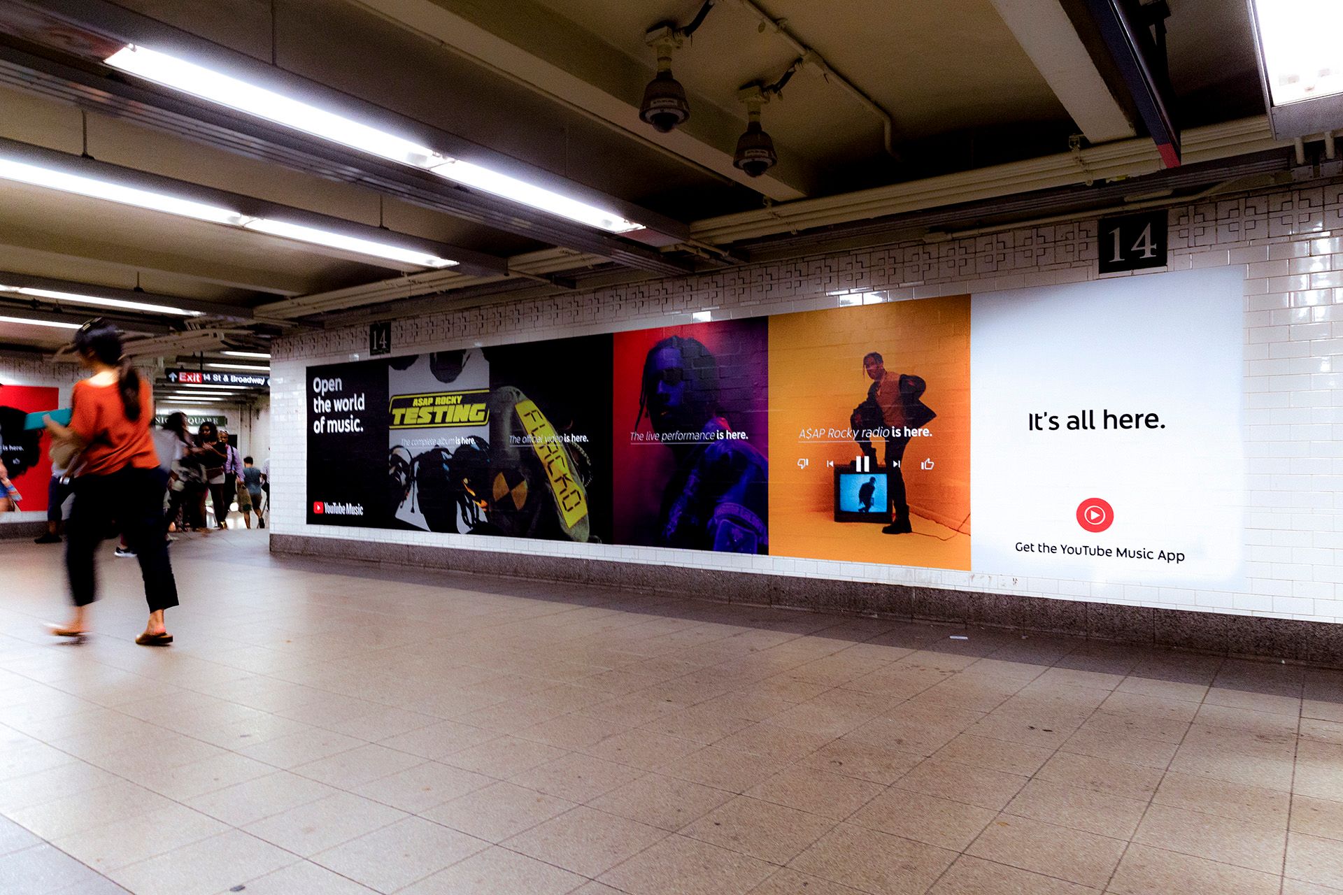 YouTube Ads up in Union Square station. Open the world of music. Its all here. Get the YouTube Music App