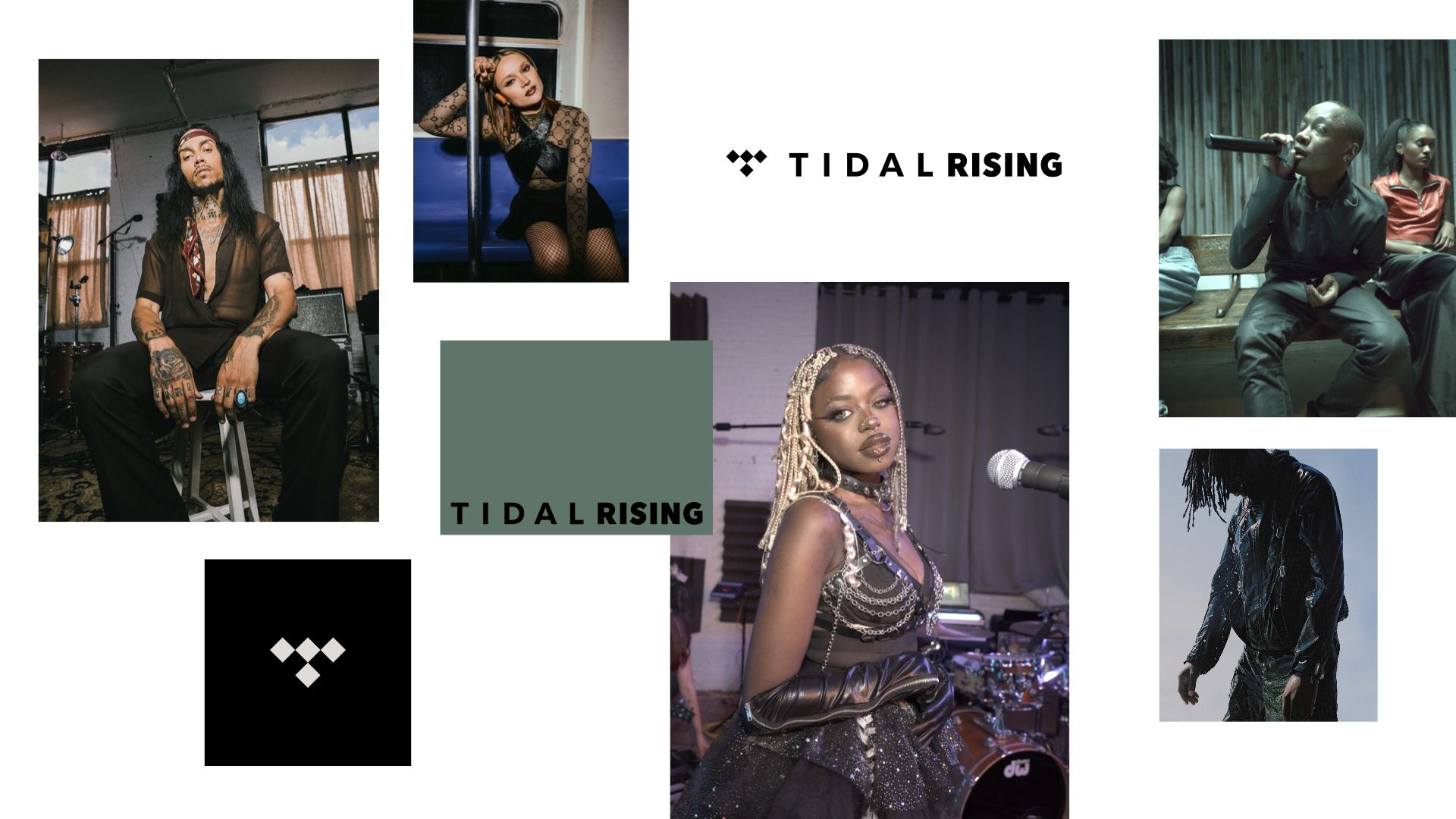 Tidal Rising text with various musical artist shots