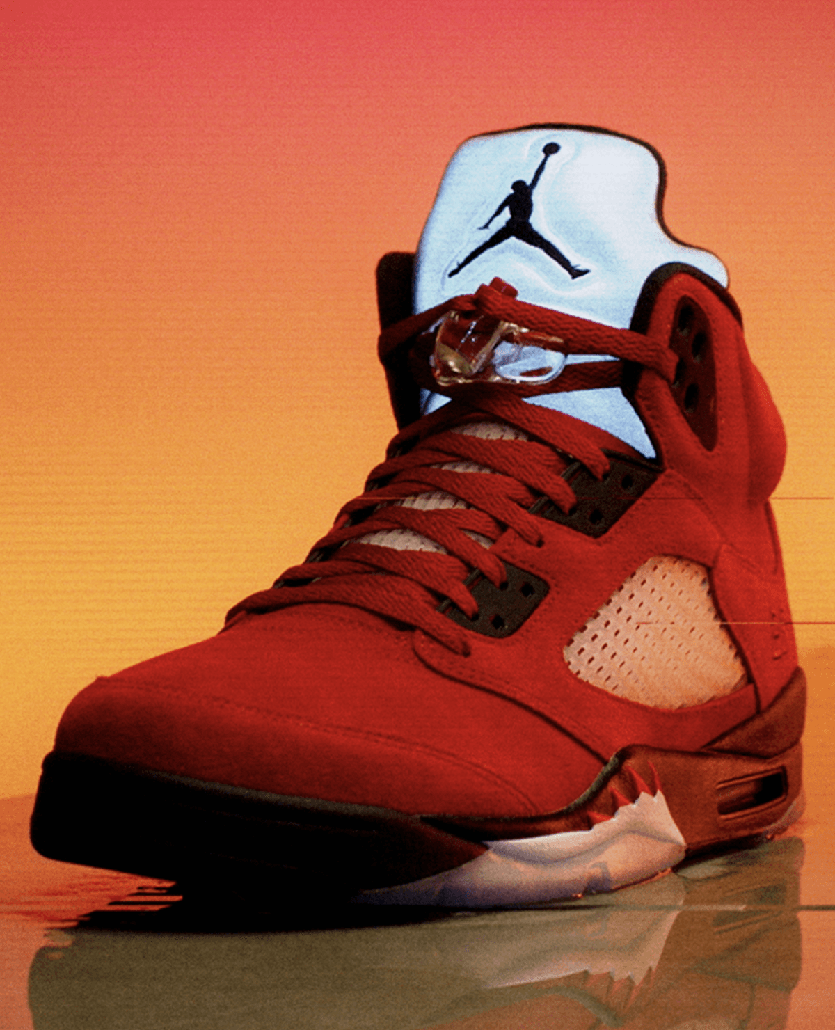 Red Jordan 5 sneaker