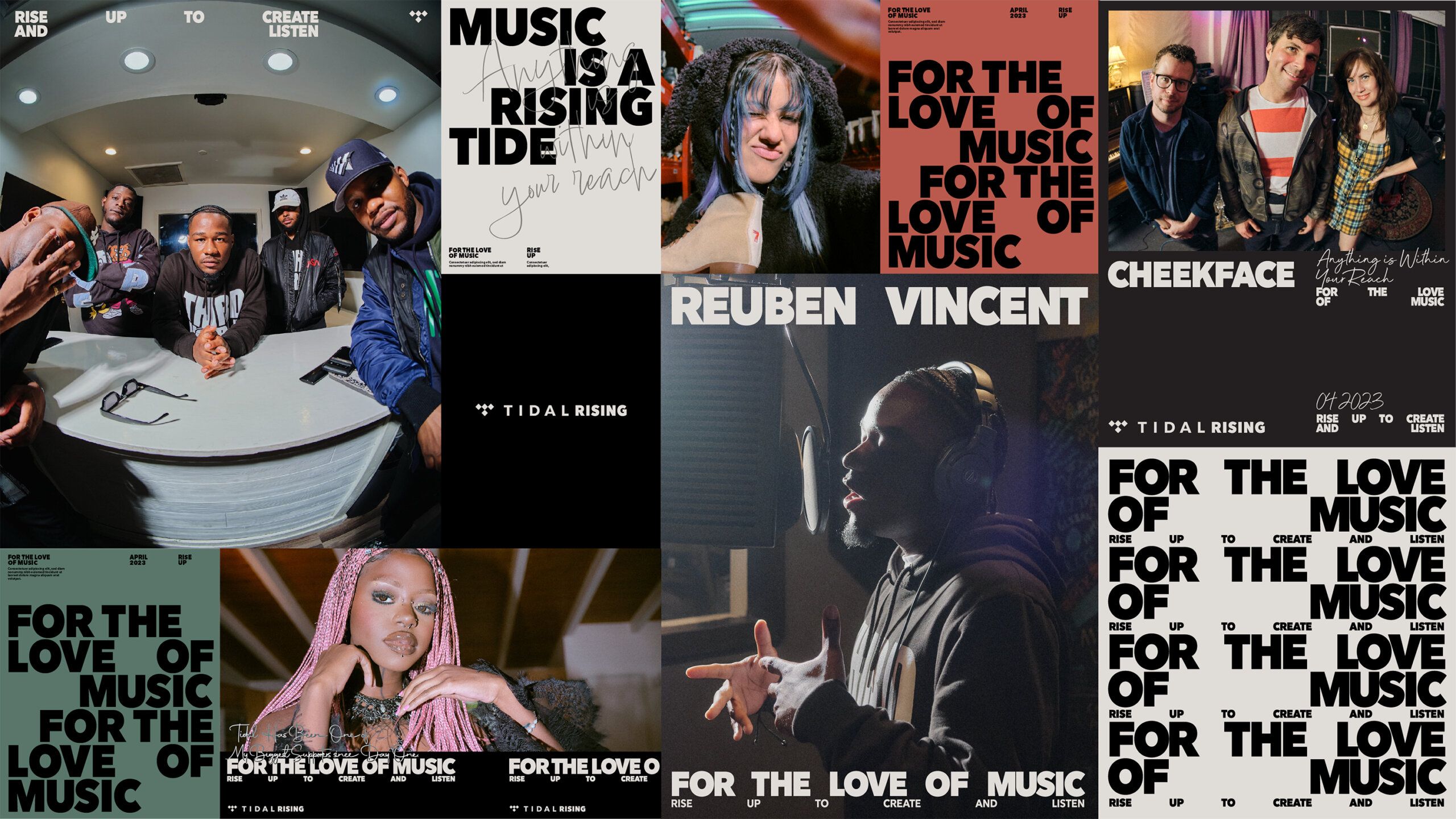 Collage of Tidal Music promo spots