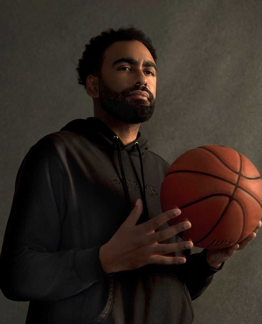 Raphael Ballard holding basketball